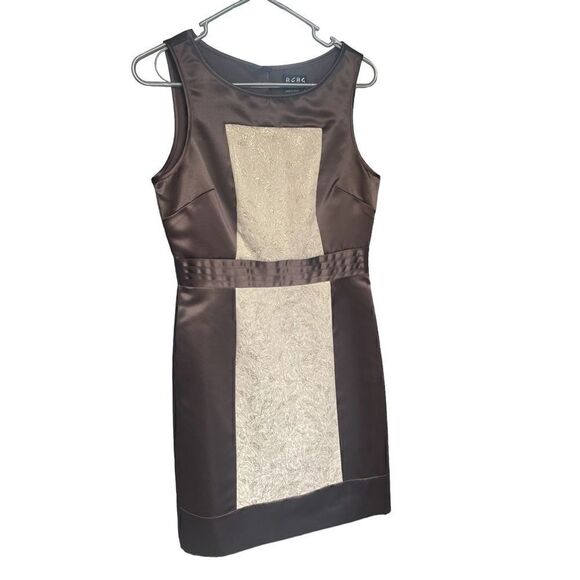 New BCBG Brown & Beige Sheath Dress Size S - Picture 2 of 13